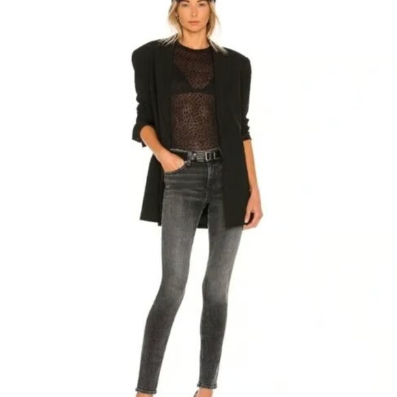 Rag & Bone Cate Mid Rise Skinny Jeans in Black Opal Size 29 - Picture 9 of 9